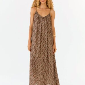 VESTIDO MIDI ESTAMPA BATIK NIQUEL