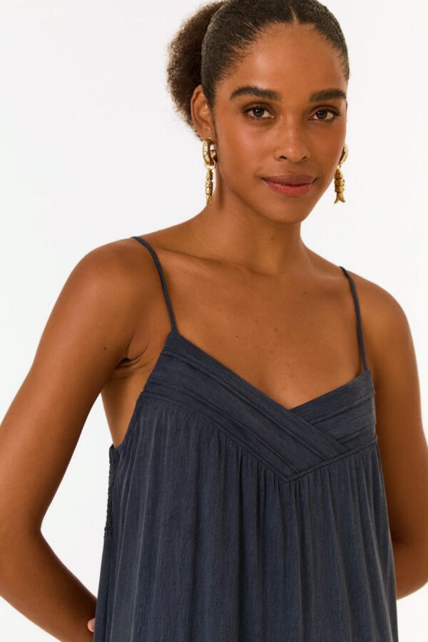 VESTIDO MIDI DECOTE PREGAS - Imagem 2