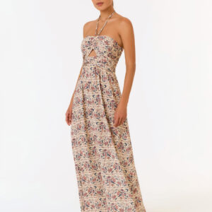 VESTIDO MIDI FRANZIDO ESTAMPA BLOOM