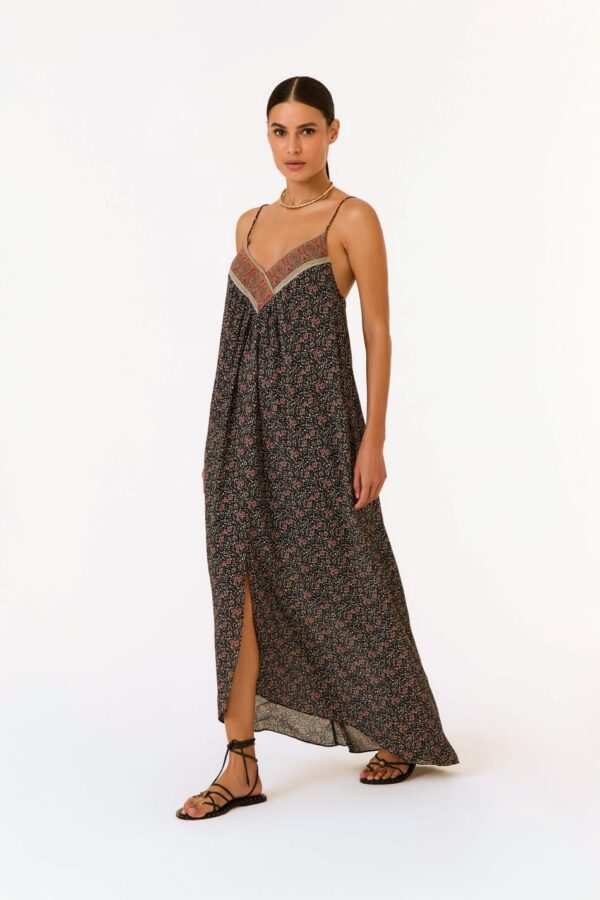 VESTIDO LONGO GGT ESTAMPA ISLA PRETO - Imagem 4